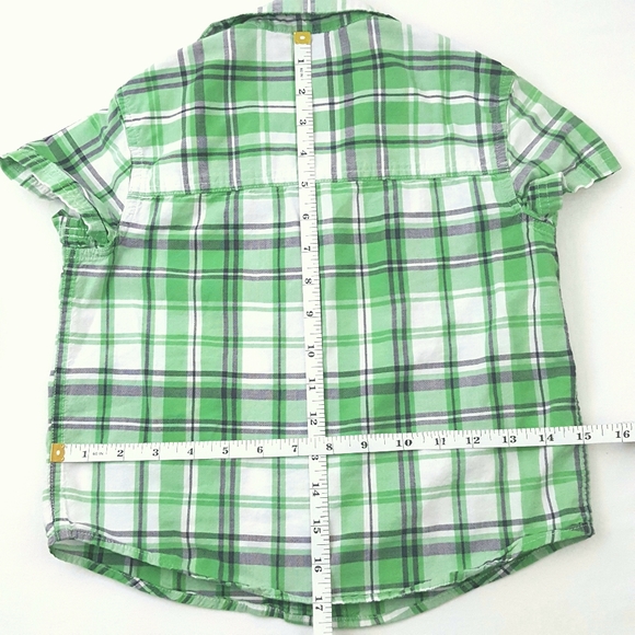 CHEROKEE Plaid Short Sleeve Collared Button Up - Picture 3 of 5